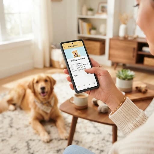 Browse and book a vetted dog walker or pet sitter illustration